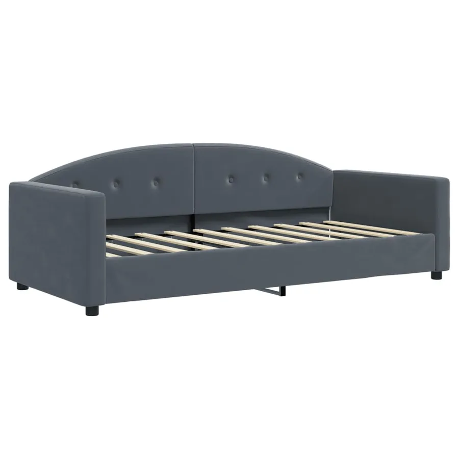 Lit de repos gris foncé 90x190 cm velours - 2