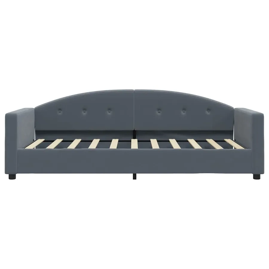 Lit de repos gris foncé 90x190 cm velours - 3