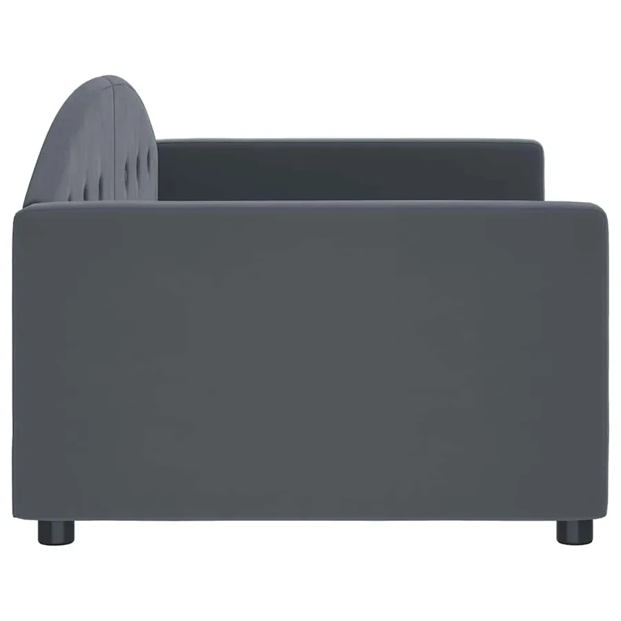 Lit de repos gris foncé 90x190 cm velours - 4