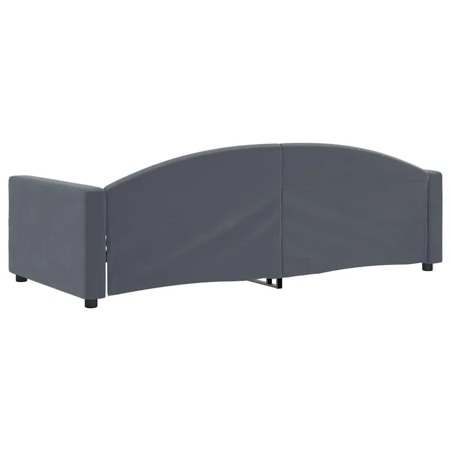 Lit de repos gris foncé 90x190 cm velours - 5