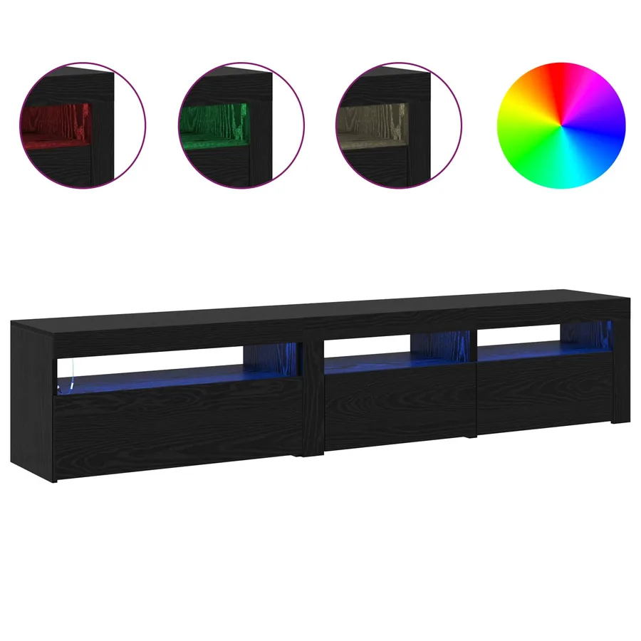 Meuble TV 2 pcs Chêne noir 195 x 35 x 40 cm Bois d'ingénierie - 4