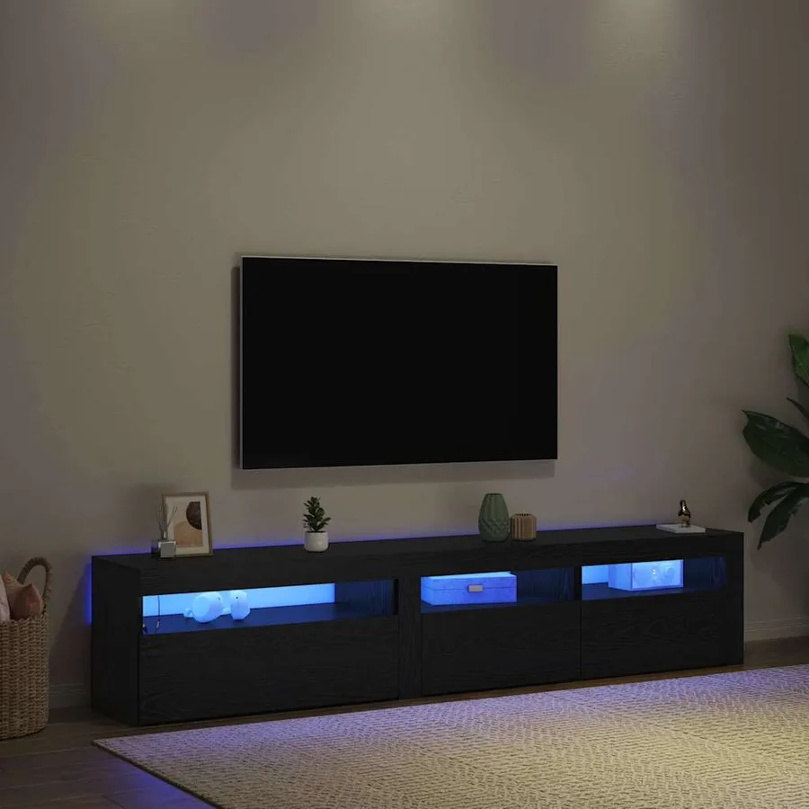 Meuble TV 2 pcs Chêne noir 195 x 35 x 40 cm Bois d'ingénierie - 5