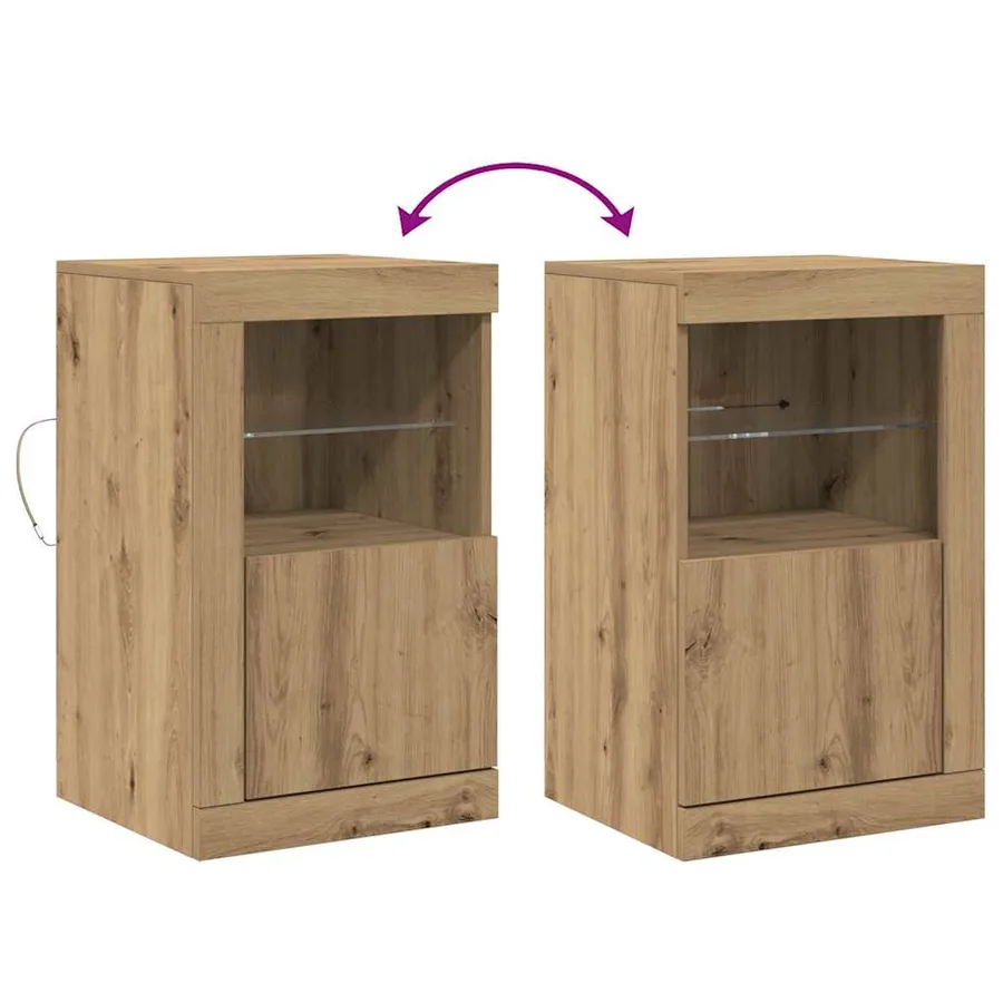 Buffet LED 2 pc 41 x 37 x 67 cm Bois d'ingénierie - 13