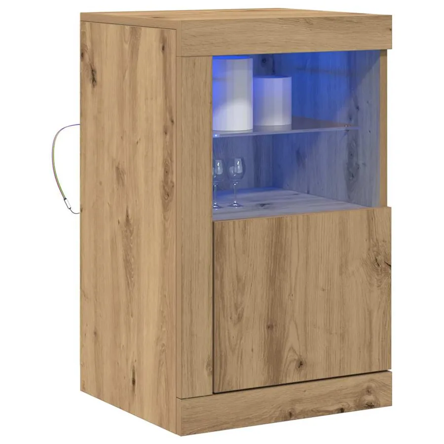 Buffet LED 2 pc 41 x 37 x 67 cm Bois d'ingénierie - 3