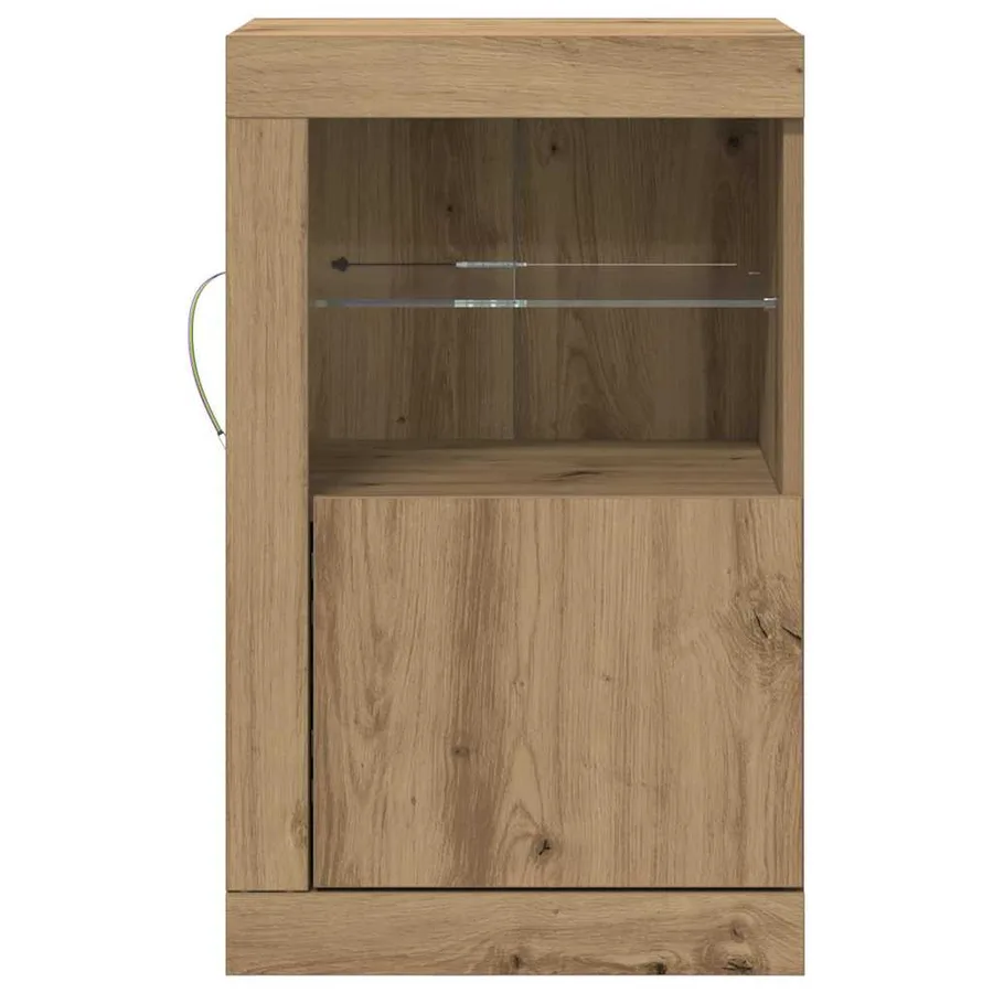 Buffet LED 2 pc 41 x 37 x 67 cm Bois d'ingénierie - 6