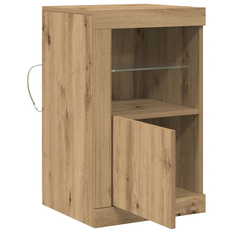 Buffet LED 2 pc 41 x 37 x 67 cm Bois d'ingénierie - 7