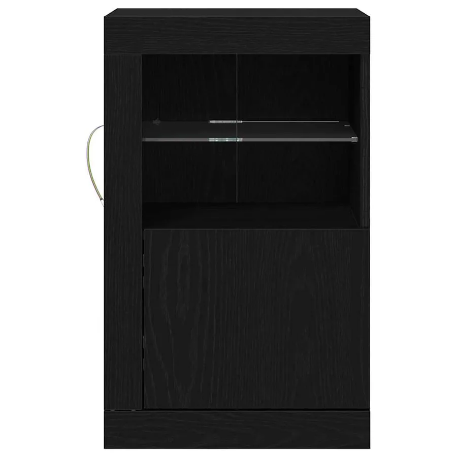 Buffet LED 2 pcs Chêne noir 41 x 37 x 67 cm Bois d'ingénierie - 6