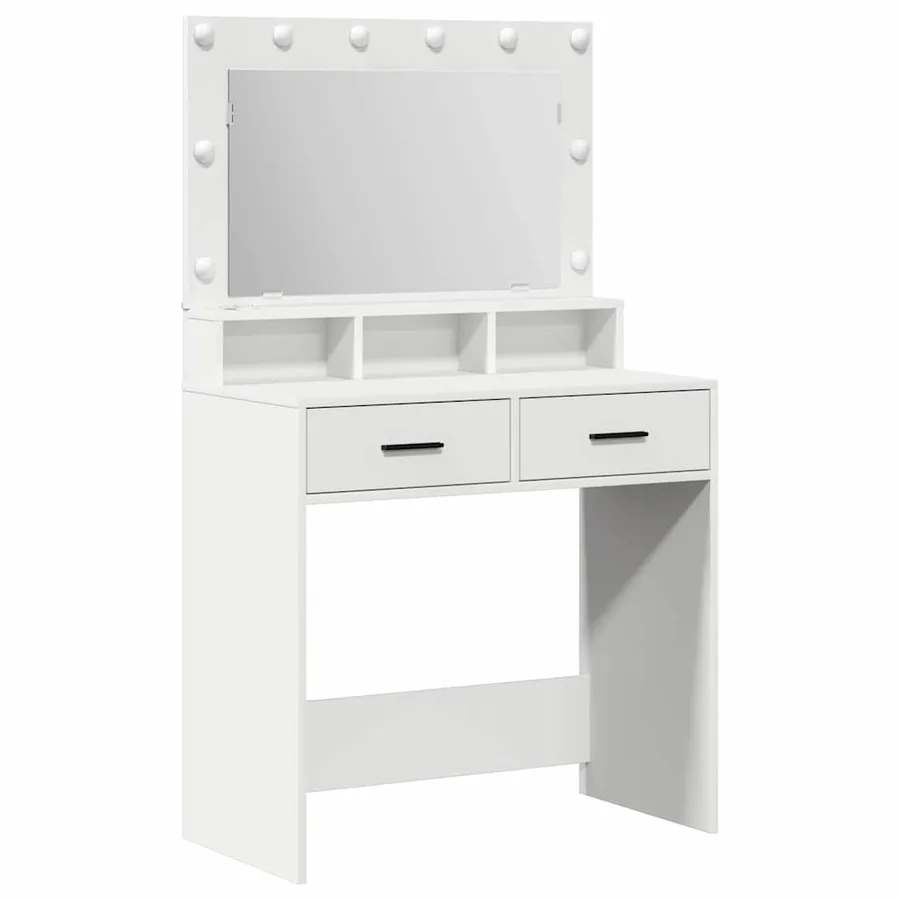 Table de Toilette Blanc 79 x 41 x 135 cm Bois d'ingénierie - 2