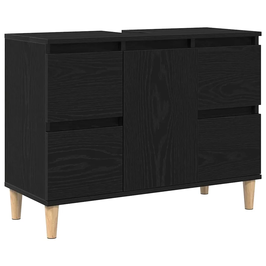 Ensemble de mobilier de salle de bain 3 pcs Chêne noir - 7