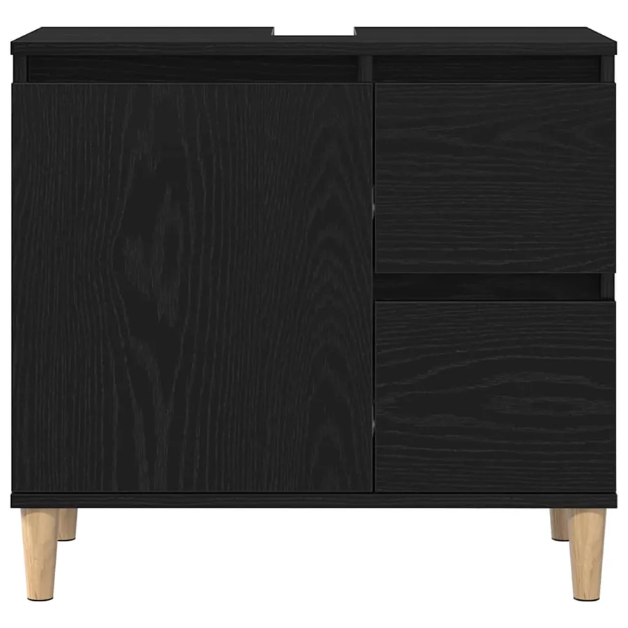 Ensemble de mobilier de salle de bain 3 pcs Chêne noir - 10