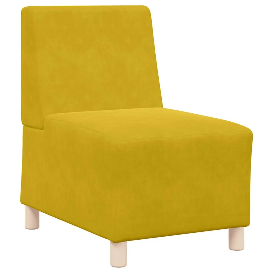 Canapé modulaire sans accoudoirs Jaune 55 cm Velours - 2