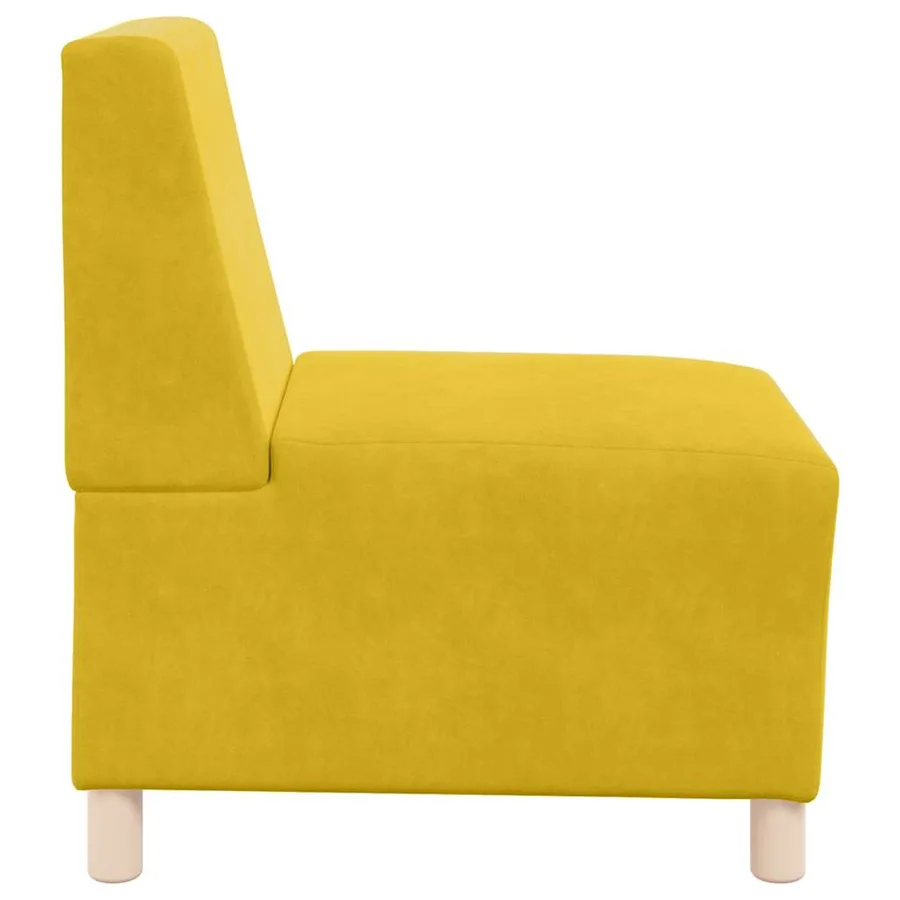 Canapé modulaire sans accoudoirs Jaune 55 cm Velours - 6