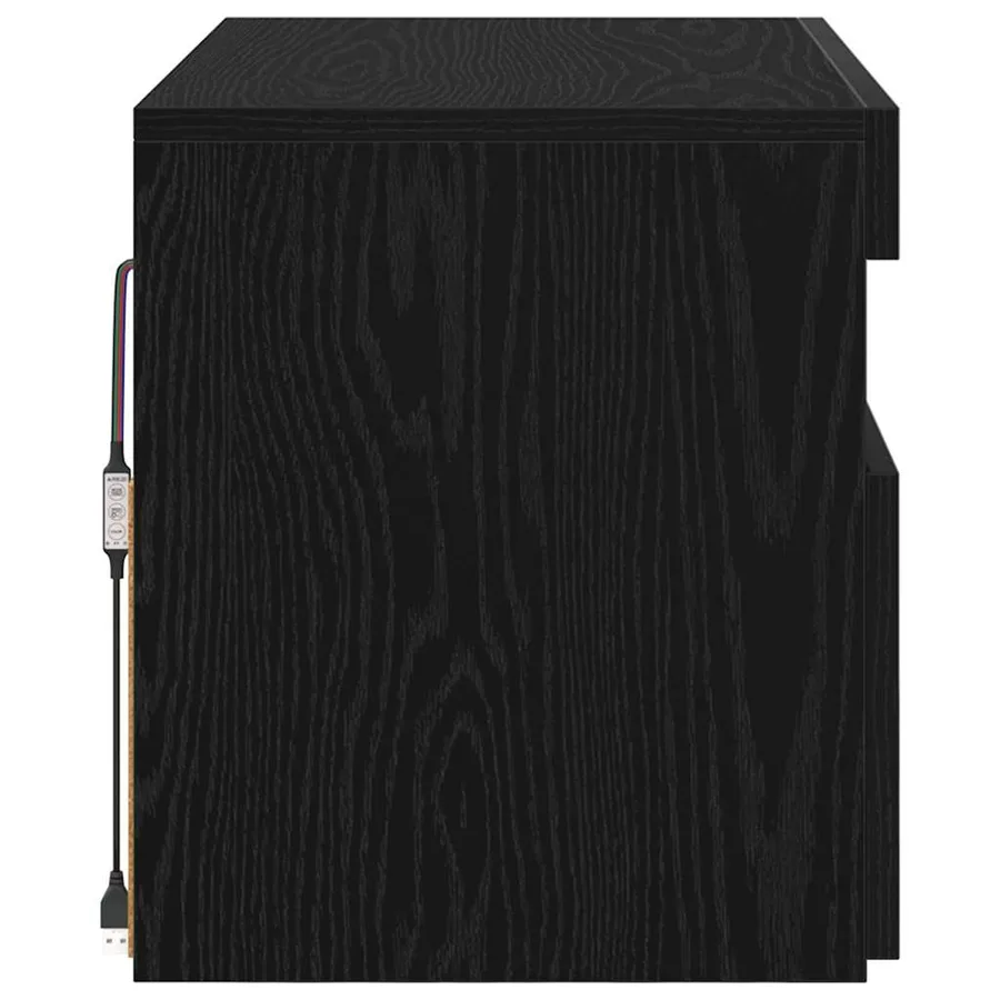 Meuble TV avec LED Chêne noir 60 x 35 x 40 cm Bois d'ingénierie - 11