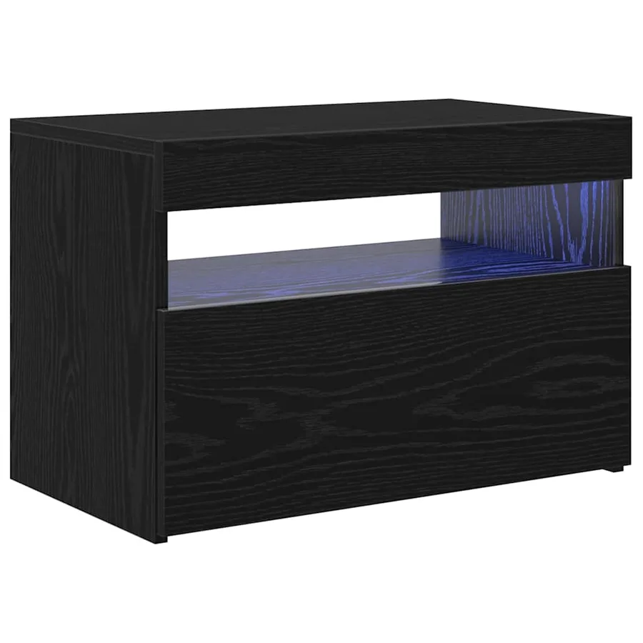 Meuble TV avec LED Chêne noir 60 x 35 x 40 cm Bois d'ingénierie - 2
