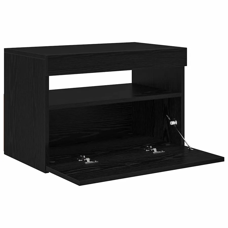 Meuble TV avec LED Chêne noir 60 x 35 x 40 cm Bois d'ingénierie - 9