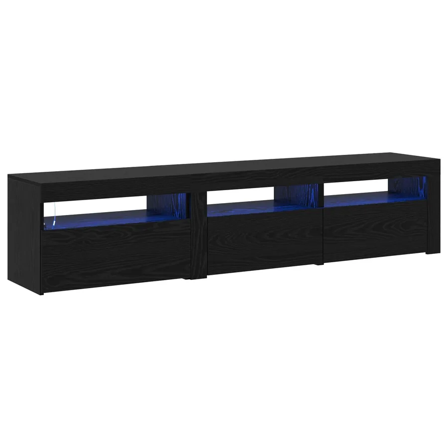 Meuble TV 2 pcs Chêne noir 180 x 35 x 40 cm Bois d'ingénierie - 2