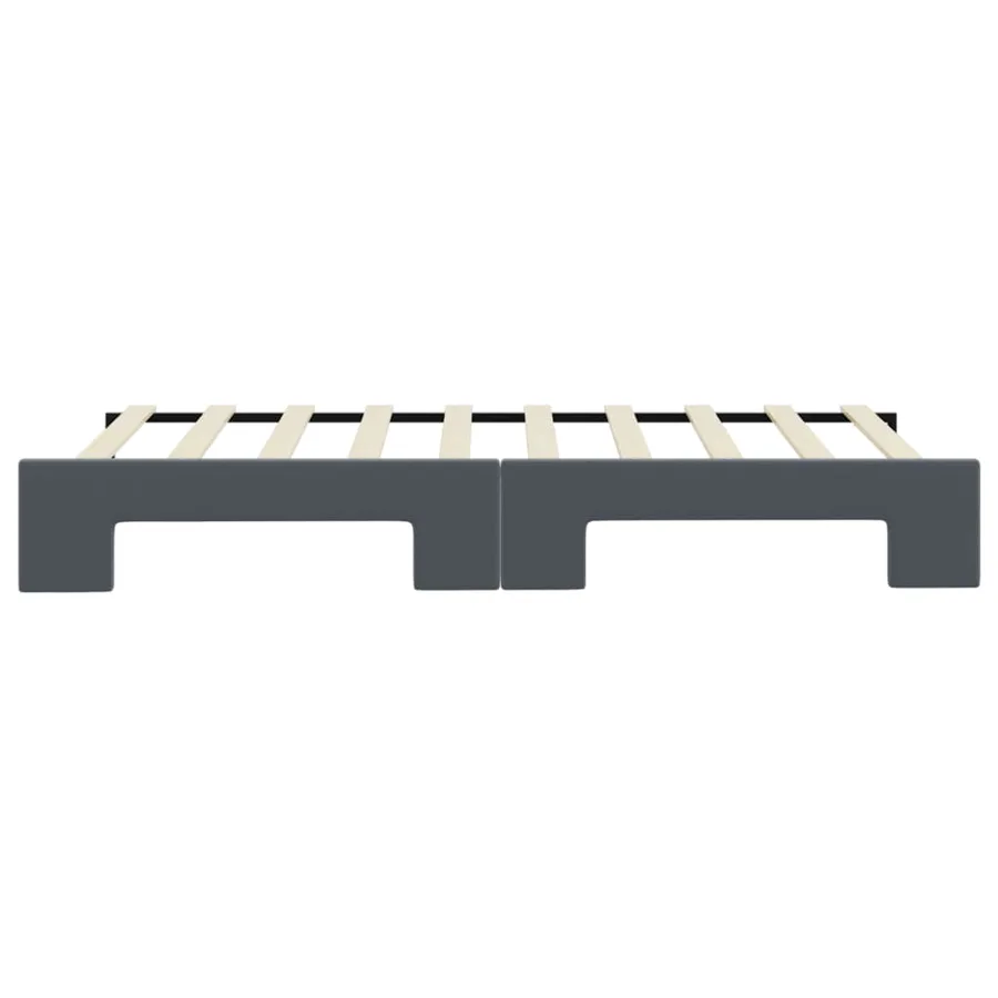 Lit de jour avec gigogne sans matelas gris foncé 90x190 cm - 9