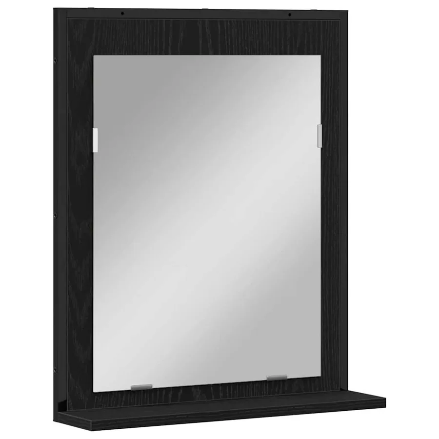 Ensemble de mobilier de salle de bain Montage mural 2 pcs Noir - 6