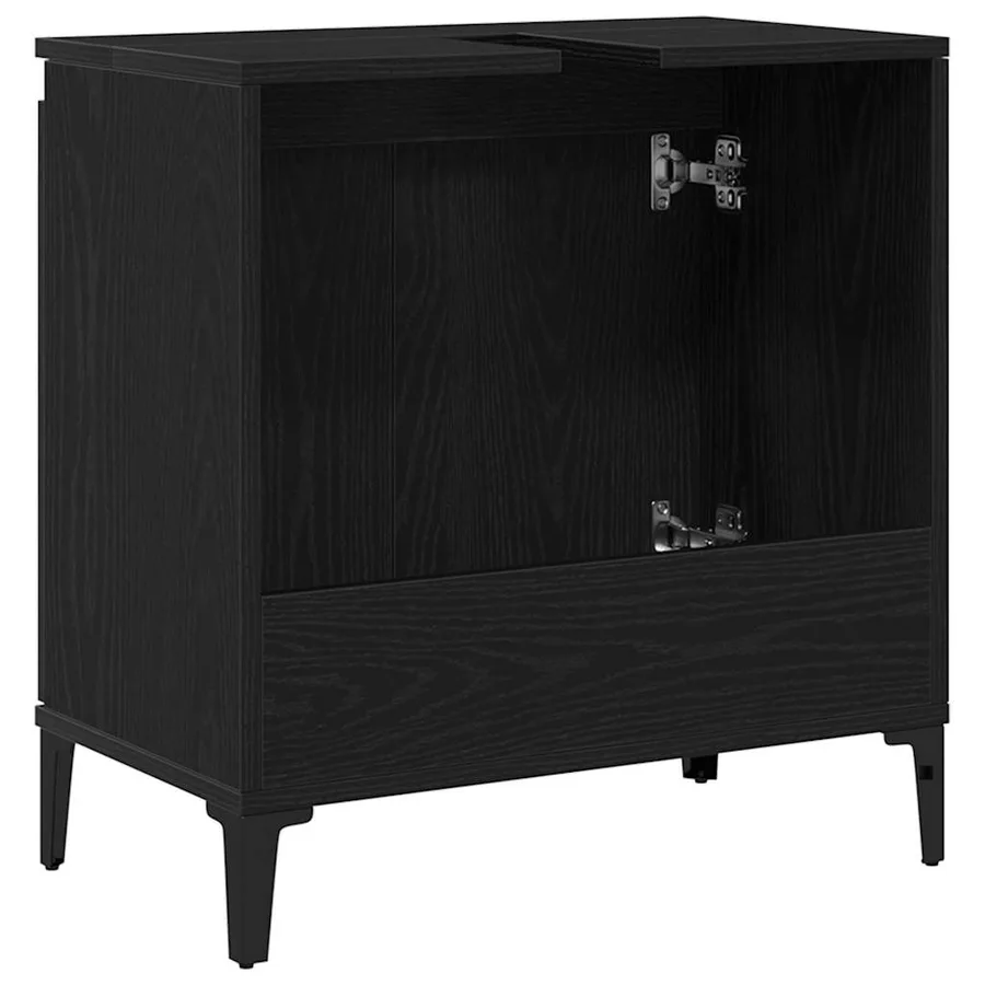 Meuble de Lavabo de Salle de Bain Chêne noir 58 x 33 x 60 cm - 6