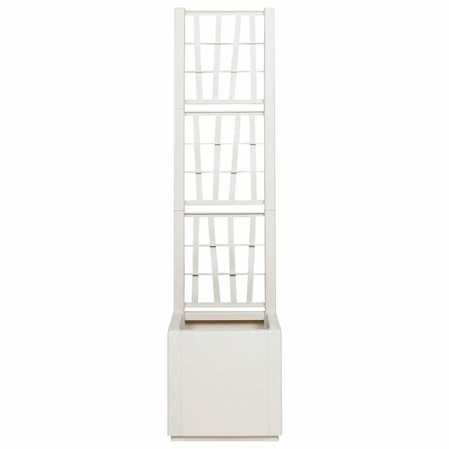 Bac à fleurs avec Treillis Blanc 36 x 36 x 140 cm PP - 4