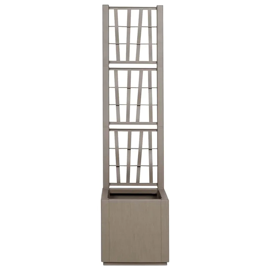 Bac à fleurs avec Treillis Marron Clair 36 x 36 x 140 cm PP - 4