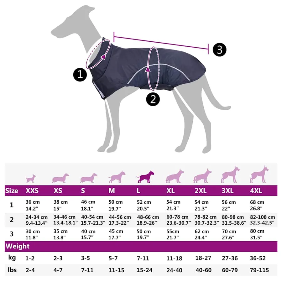 Imperméable pour chien avec bandes réfléchissantes polyester bleu marine taille L - 13