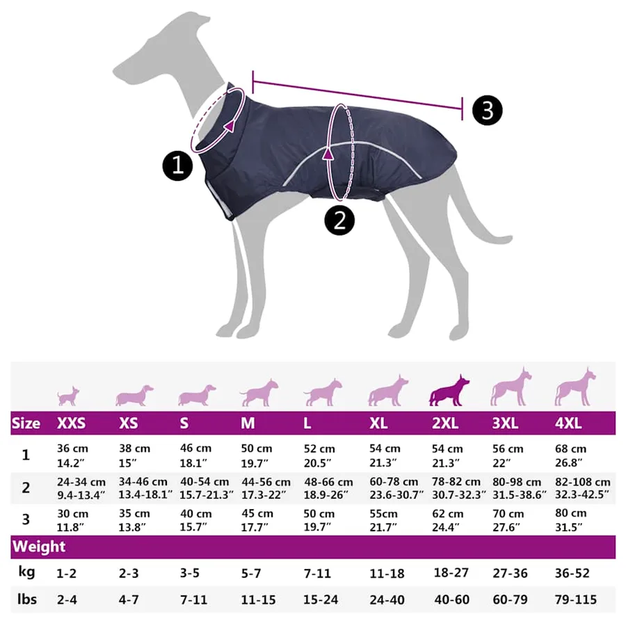 Imperméable pour chien avec bandes réfléchissantes polyester bleu marine taille 2XL - 13