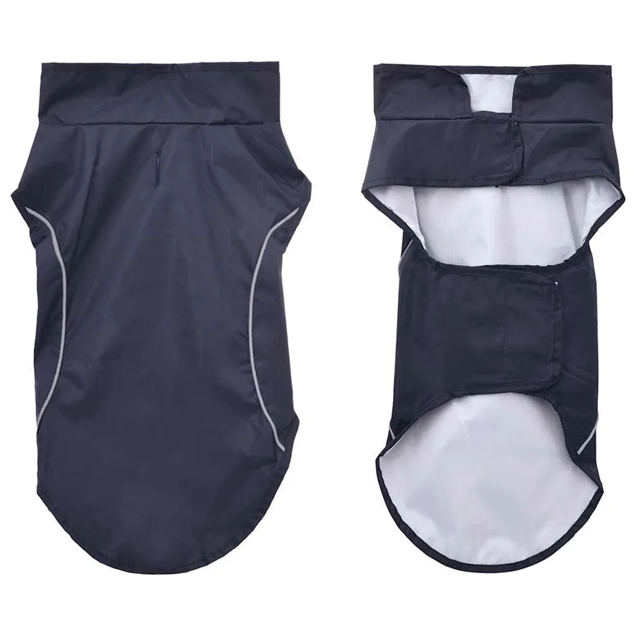 Imperméable pour chien avec bandes réfléchissantes polyester bleu marine taille S - 3