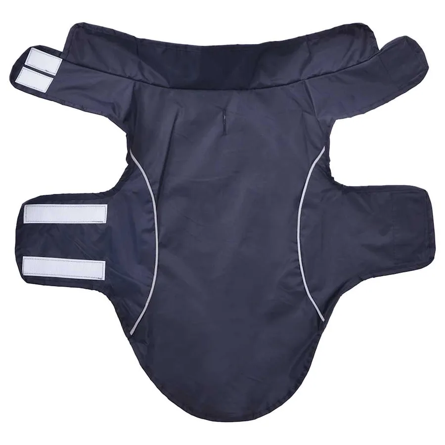 Imperméable pour chien avec bandes réfléchissantes polyester bleu marine taille S - 4