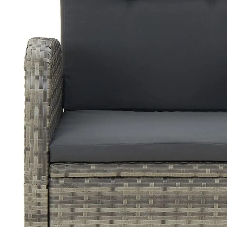 Ensemble à manger de jardin et coussins 7 pcs gris rotin - 8