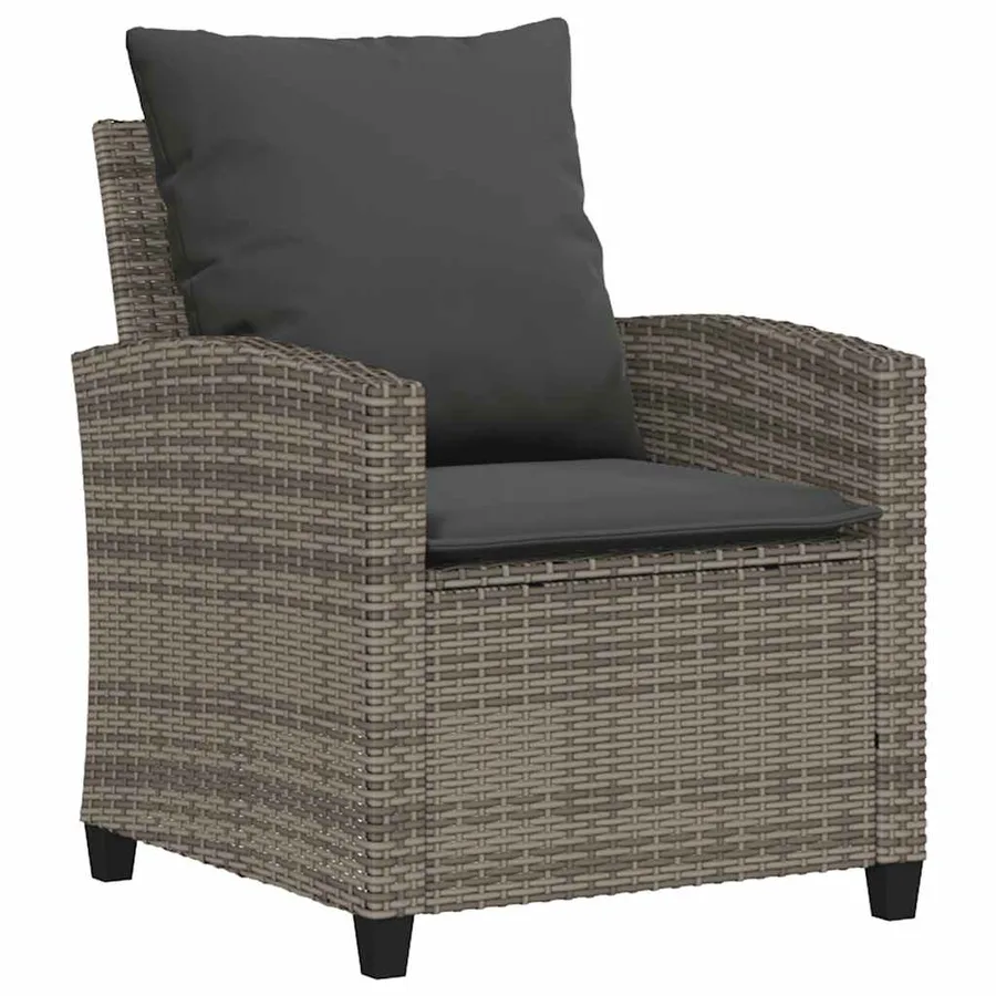Ensemble de canapé de jardin 6 pcs avec coussins gris résine tressée - 6