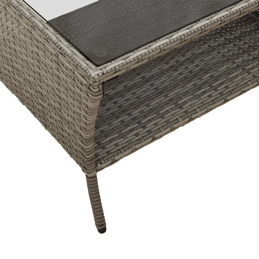 Ensemble de canapé de jardin 6 pcs avec coussins gris résine tressée - 10