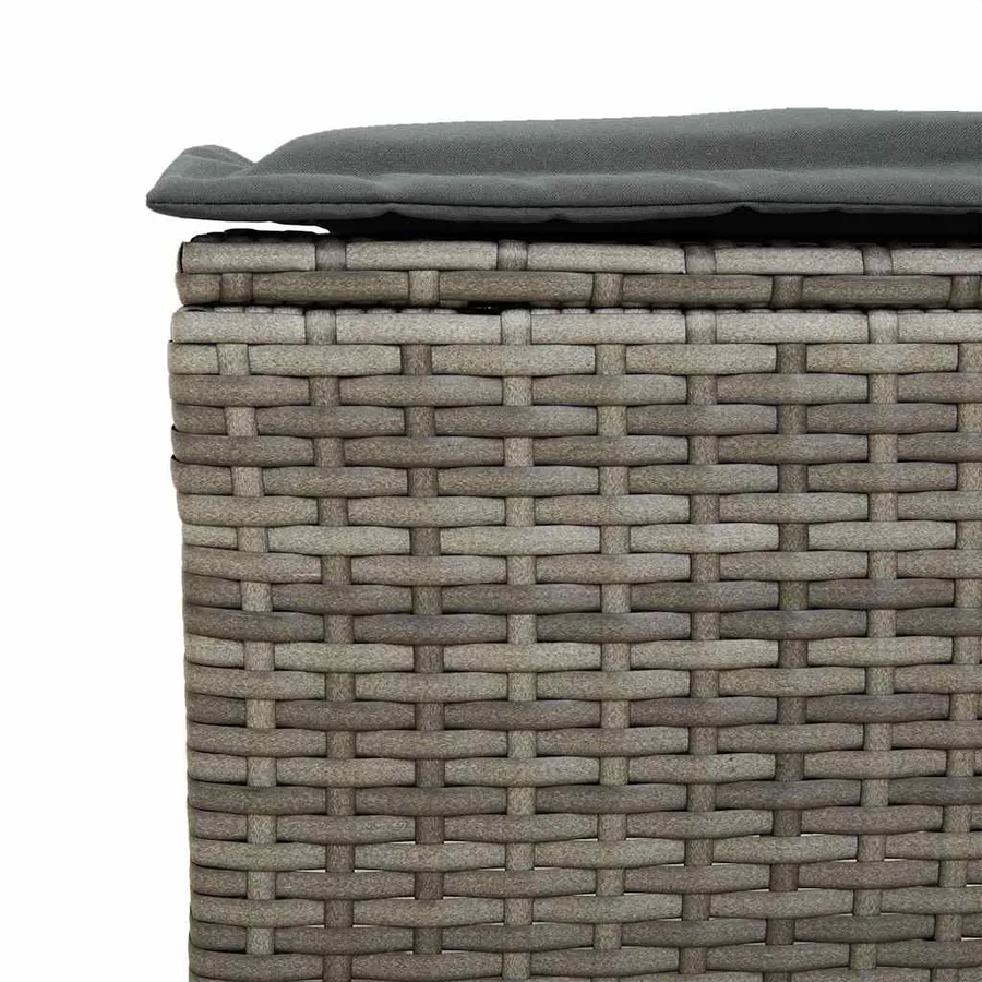 Ensemble de canapé de jardin 6 pcs avec coussins gris résine tressée - 11