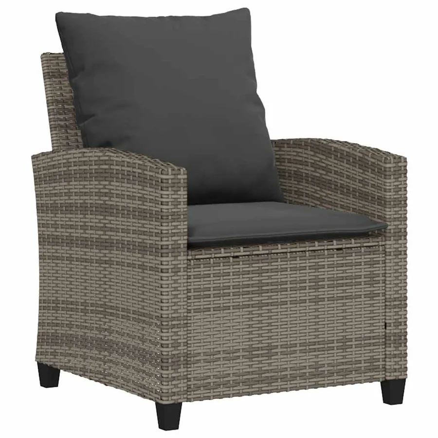 Ensemble de canapé de jardin 6 pcs avec coussins gris résine tressée - 6