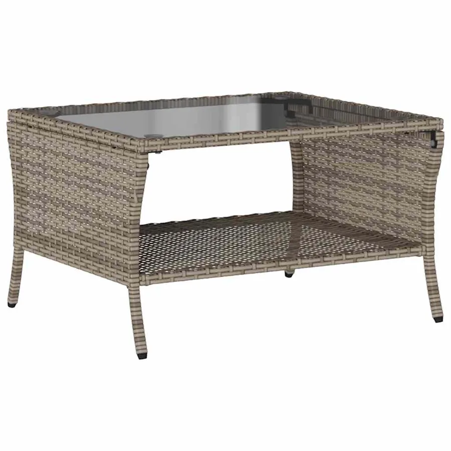 Ensemble de canapé de jardin 6 pcs avec coussins gris résine tressée - 7
