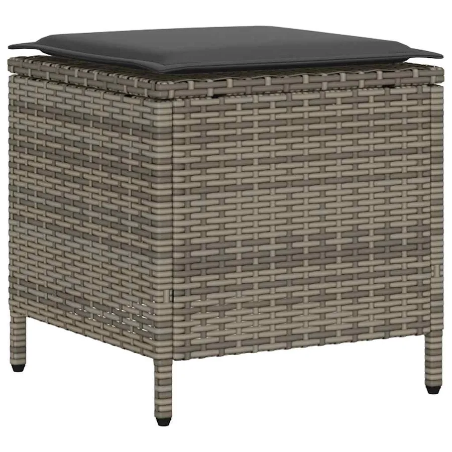 Ensemble de canapé de jardin 6 pcs avec coussins gris résine tressée - 8