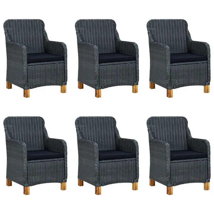 Ensemble à manger d'extérieur 7pcs et coussins résine tressée - 2