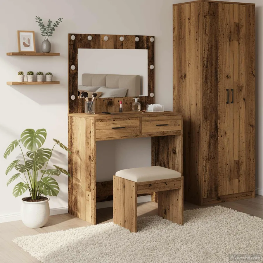 Table de Toilette avec tiroir Bois ancien 78,5 x 41 x 135 cm