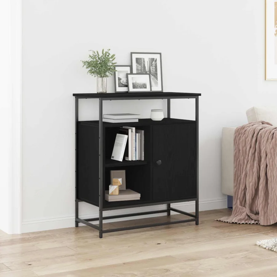 Buffet Chêne noir 69 x 35 x 80 cm Bois d'ingénierie