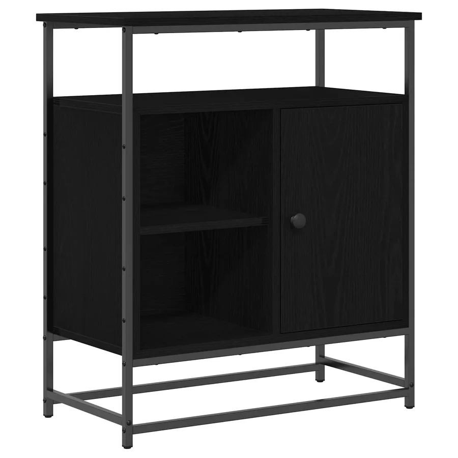 Buffet Chêne noir 69 x 35 x 80 cm Bois d'ingénierie - 2