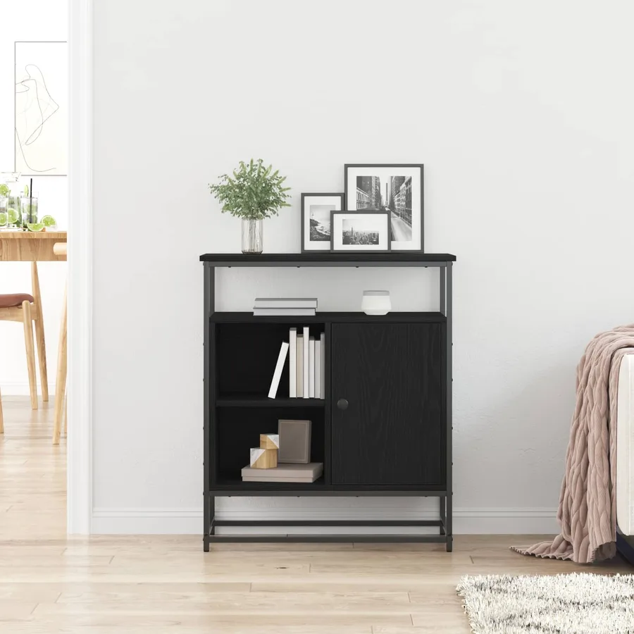 Buffet Chêne noir 69 x 35 x 80 cm Bois d'ingénierie - 4