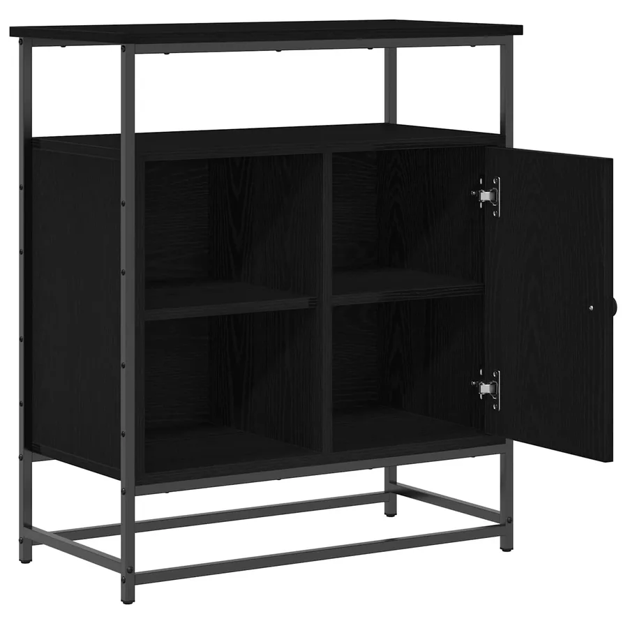Buffet Chêne noir 69 x 35 x 80 cm Bois d'ingénierie - 5