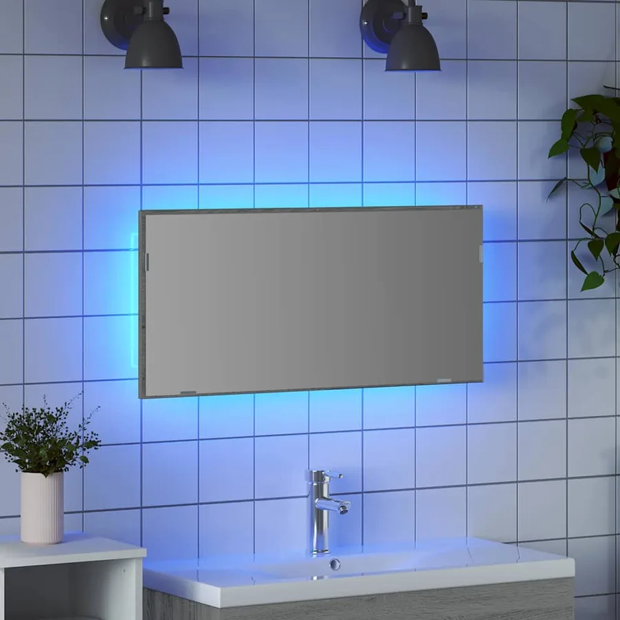 Miroir Sonoma gris clair 80 x 37 cm Verre et Bois Ingénierie - 4