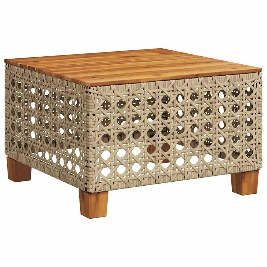 Salon de jardin avec coussins 10 pcs beige résine tressée - 5
