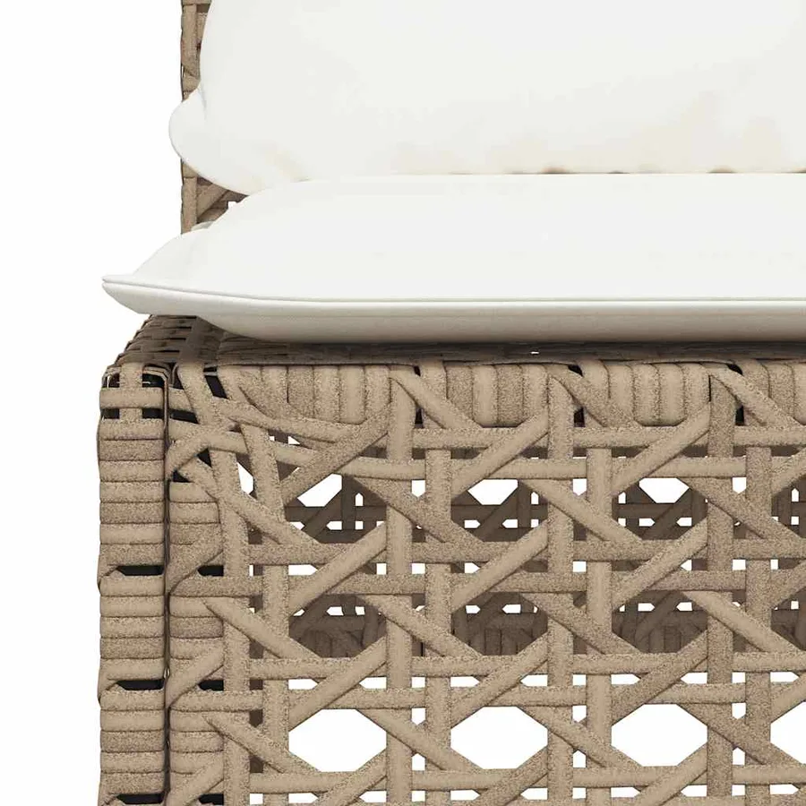 Salon de jardin avec coussins 10 pcs beige résine tressée - 6