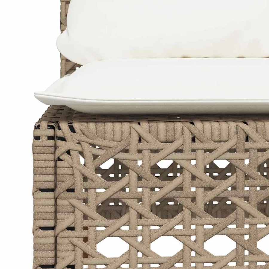 Salon de jardin avec coussins 7 pcs beige résine tressée - 6