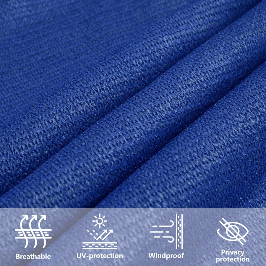 Voile d'ombrage 160 g/m² rectangulaire bleu 6x7 m PEHD - 11