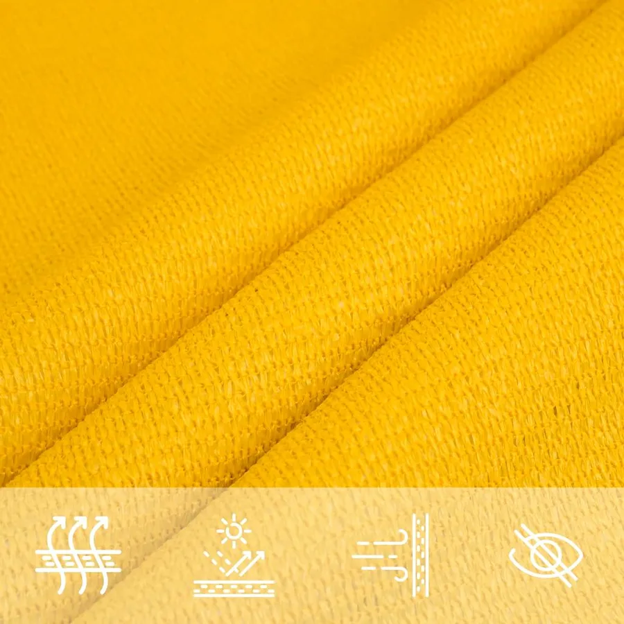 Voile d'ombrage 160 g/m² triangulaire jaune 4x5x5 m PEHD - 7
