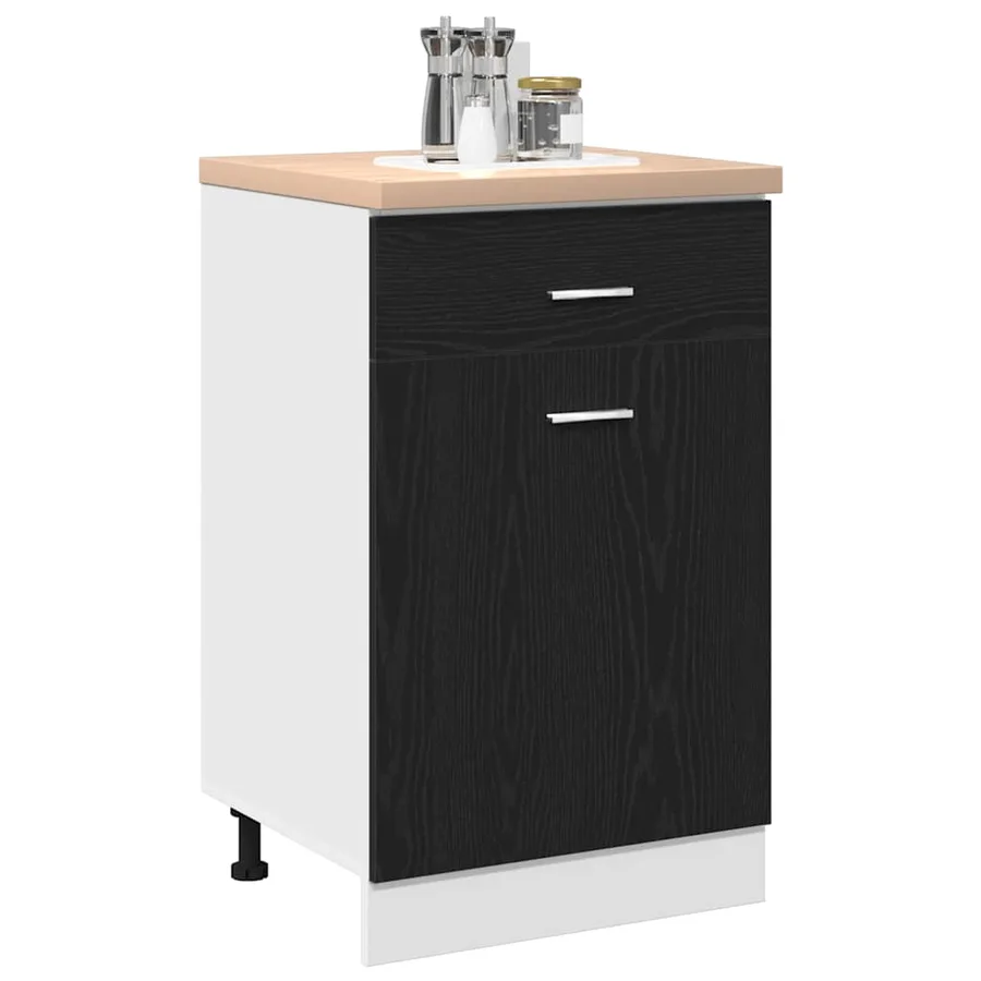 Armoire suspendue avec tiroir Chêne noir 50 x 46 x 81,5 cm - 3