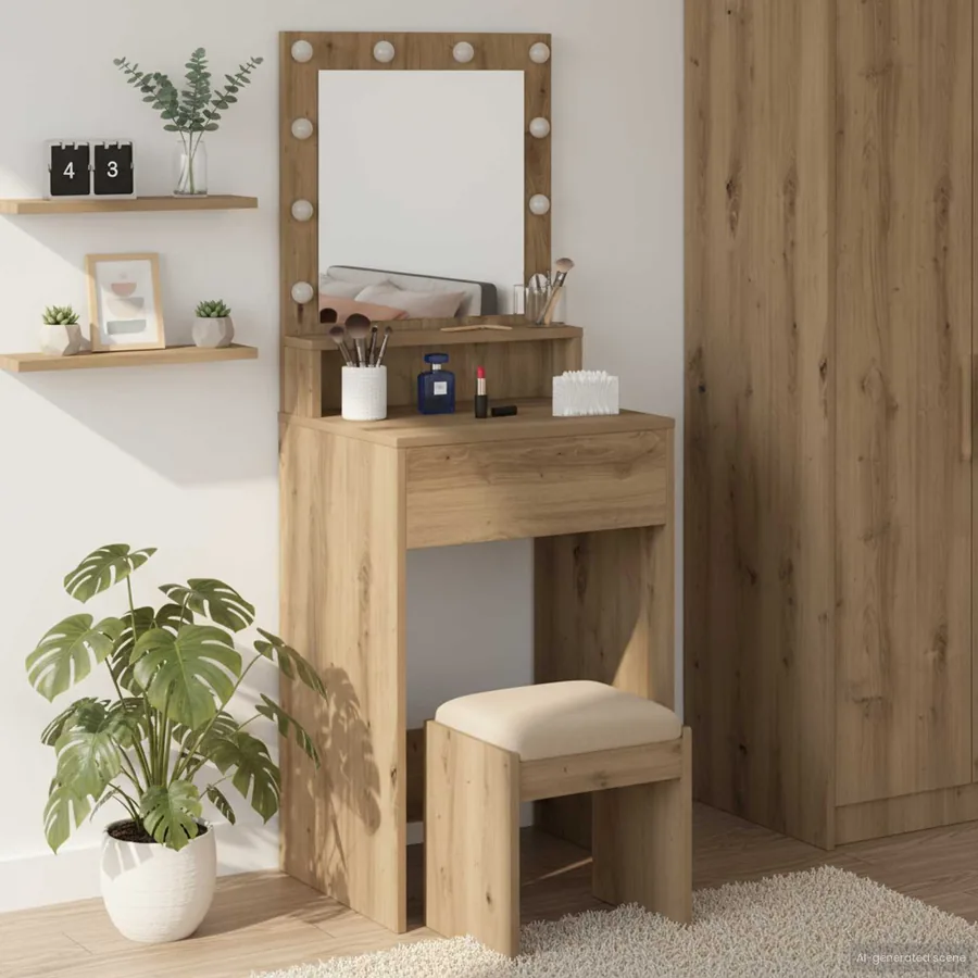 Table de Toilette Chêne artisanal 50 x 41 x 135 cm